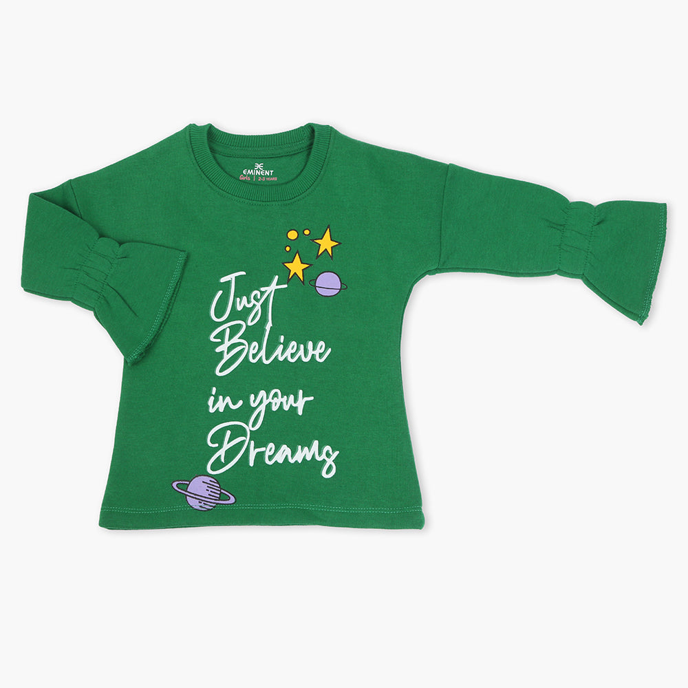 Eminent Girls Full Sleeves T-Shirt - Green, Girls T-Shirts, Eminent, Chase Value