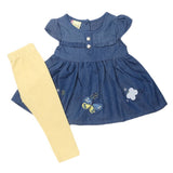 Newborn Girls Half Sleeves Suit - Denim - B, Kids, Newborn Girls Sets And Suits, Chase Value, Chase Value