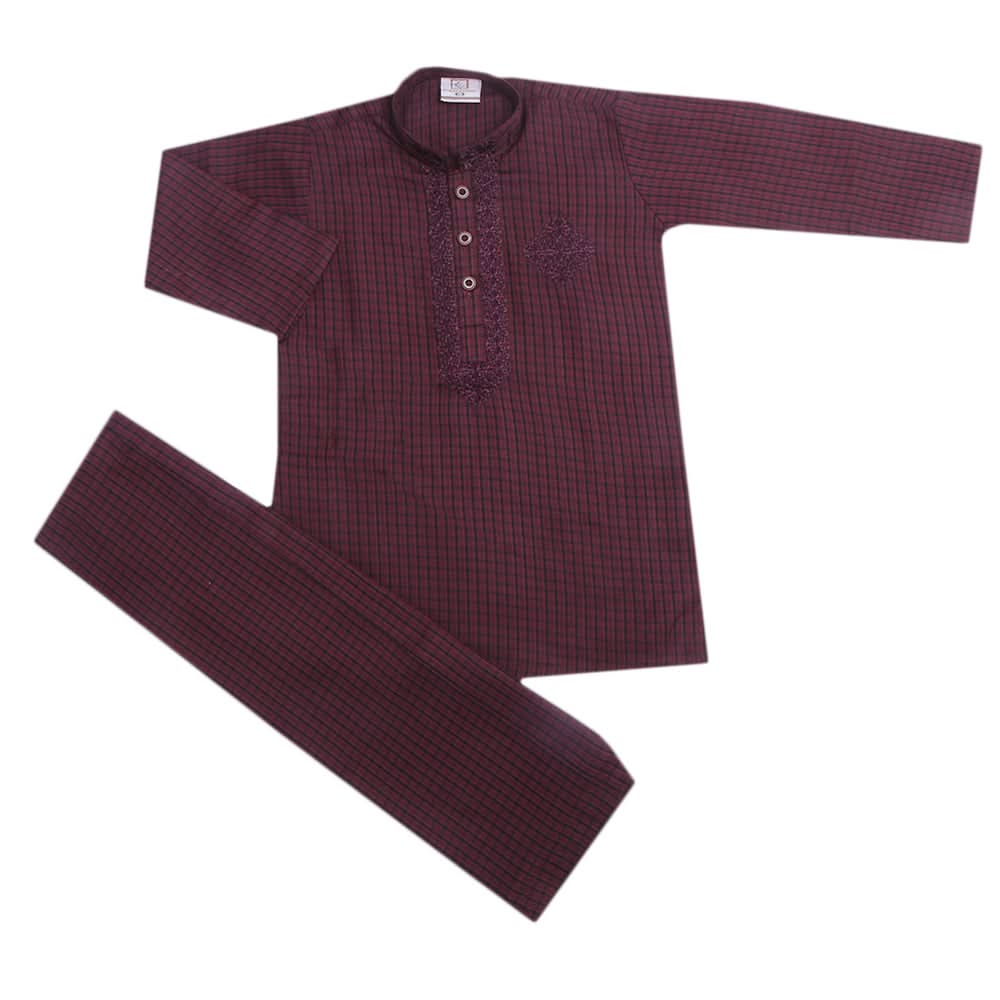 Boys Embroidered Shalwar Suit - Maroon, Kids, Boys Shalwar Kameez, Chase Value, Chase Value