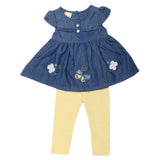 Newborn Girls Half Sleeves Suit - Denim - B, Kids, Newborn Girls Sets And Suits, Chase Value, Chase Value