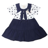 Newborn Girls Half Sleeves Frock - Navy Blue, Kids, Newborn Girls Frocks, Chase Value, Chase Value