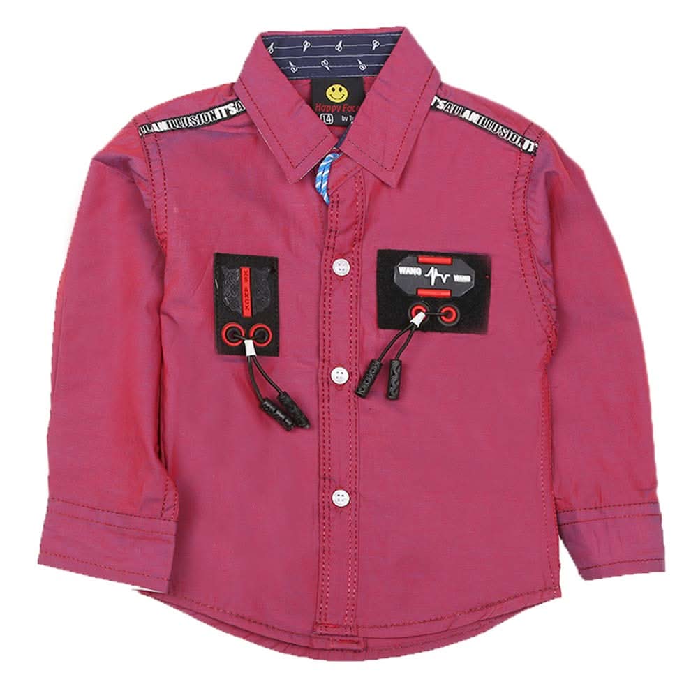 Boys Casual Shirt - Dark Pink, Kids, Boys Shirts, Chase Value, Chase Value