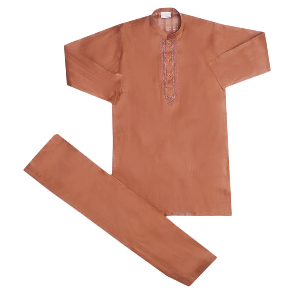 Boys Embroidered Shalwar Suit - Dark Brown, Boys Shalwar Kameez, Chase Value, Chase Value
