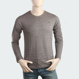 Men's Round Neck Full Sleeves T-Shirt - Brown, Men, T-Shirts And Polos, Chase Value, Chase Value