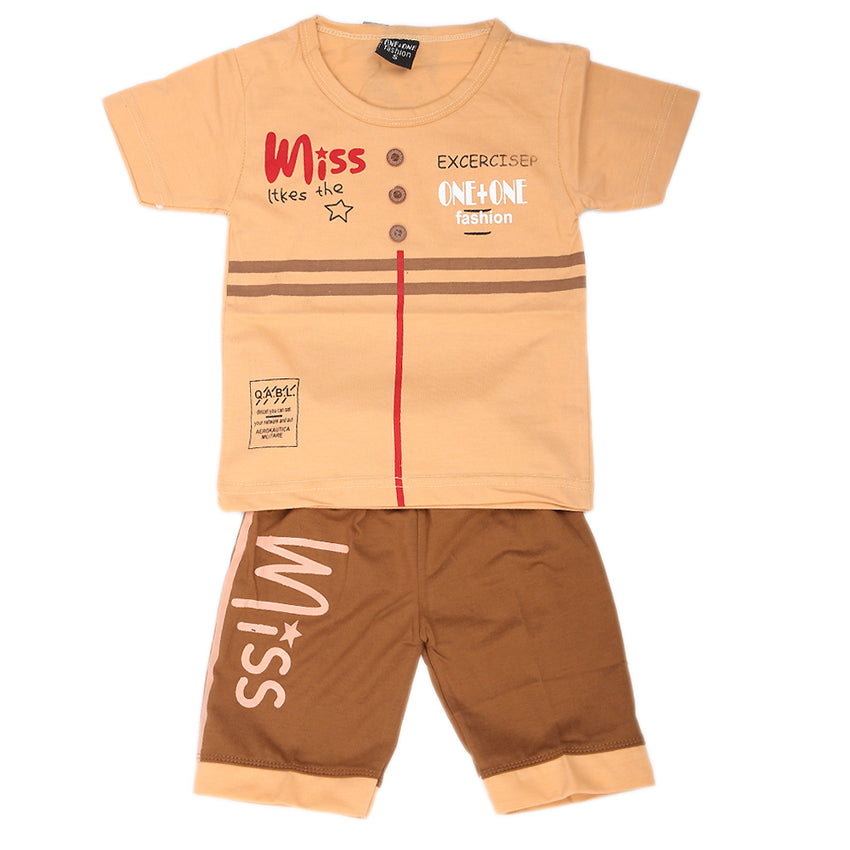 Boys Short Suit - Peach, Kids, Boys Sets And Suits, Chase Value, Chase Value