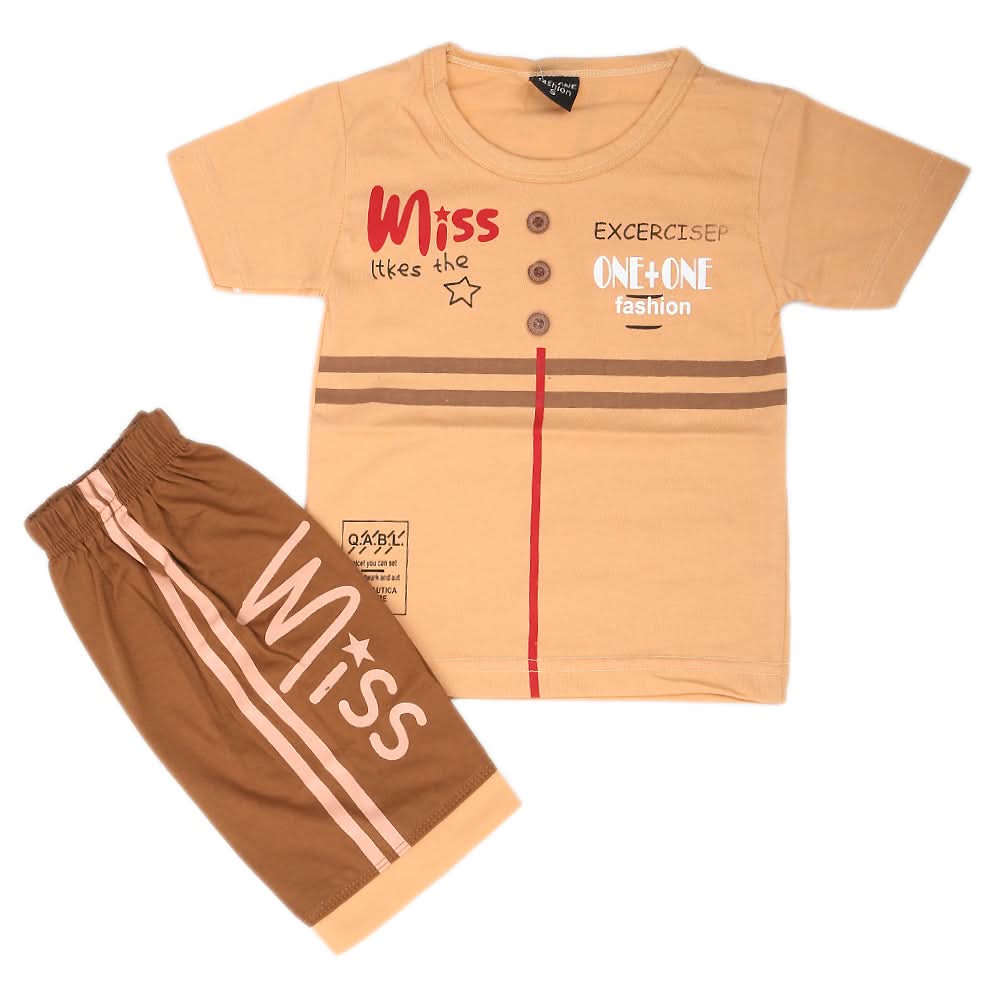 Boys Short Suit - Peach, Kids, Boys Sets And Suits, Chase Value, Chase Value