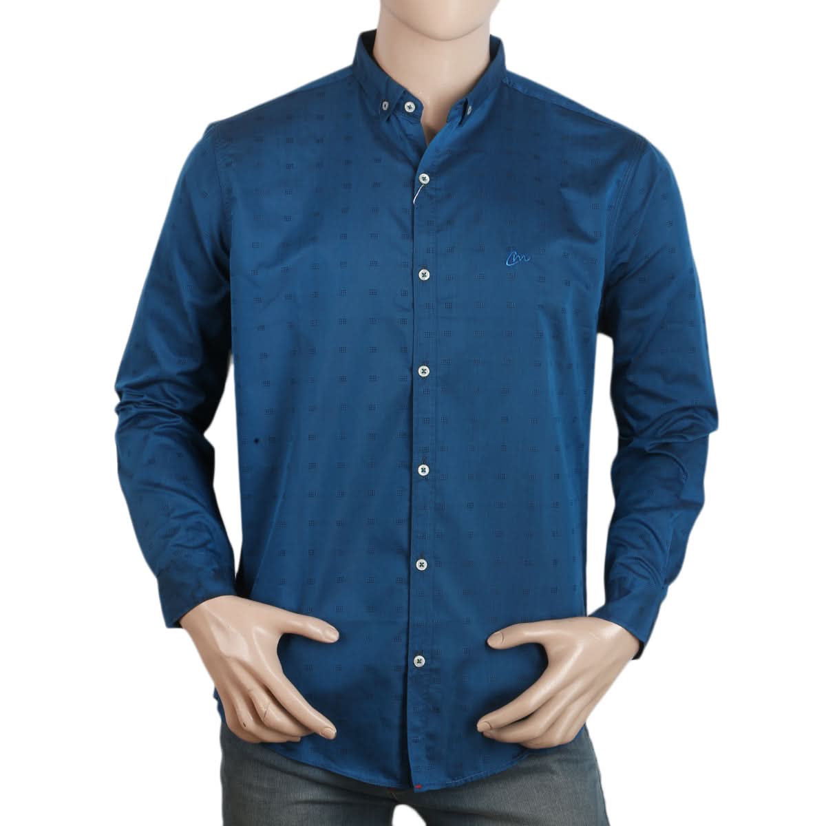 Men's Full Sleeves Casual Shirt - Steel Blue, Men, Shirts, Chase Value, Chase Value