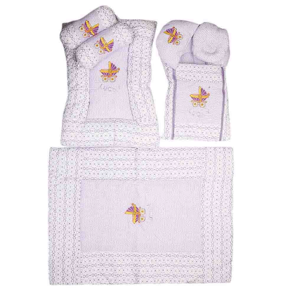 Newborn Sleeping Bag 7 Pcs  Set Embroidered - Purple, Kids, Sleeping Bags, Chase Value, Chase Value