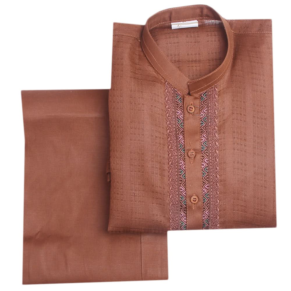 Boys Embroidered Shalwar Suit - Dark Brown, Boys Shalwar Kameez, Chase Value, Chase Value