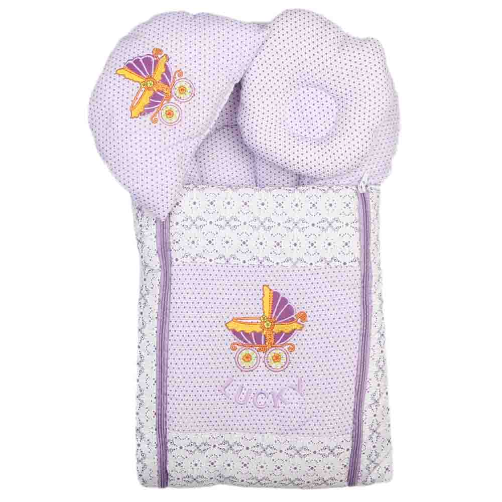 Newborn Sleeping Bag 7 Pcs  Set Embroidered - Purple, Kids, Sleeping Bags, Chase Value, Chase Value