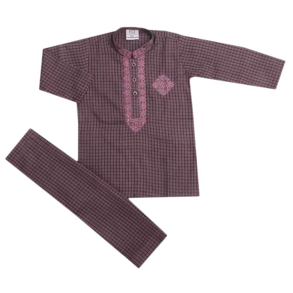 Boys Embroidered Shalwar Suit - Light Purple, Kids, Boys Shalwar Kameez, Chase Value, Chase Value