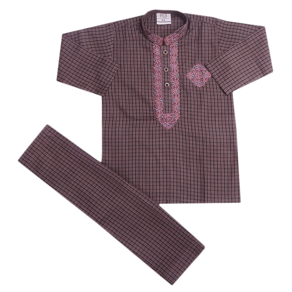 Boys Embroidered Shalwar Suit - Light Purple, Kids, Boys Shalwar Kameez, Chase Value, Chase Value