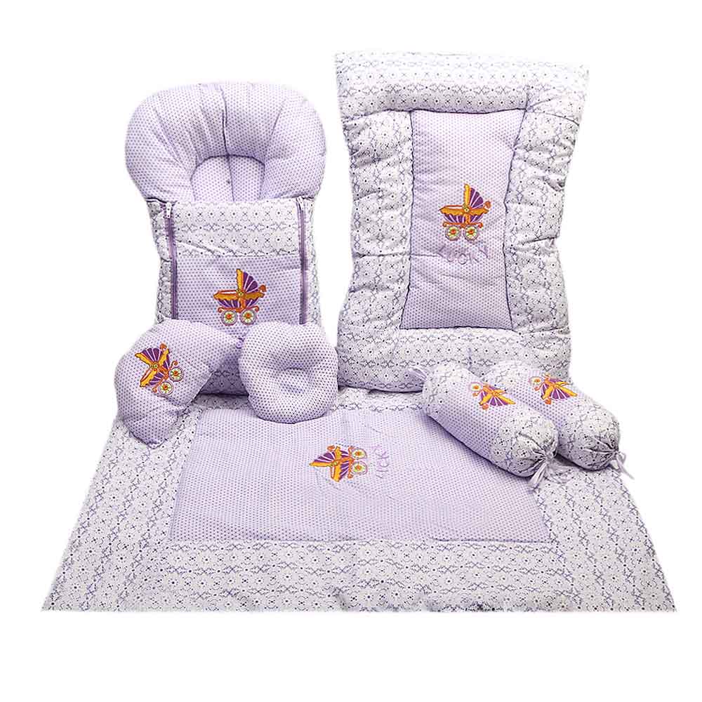 Newborn Sleeping Bag 7 Pcs  Set Embroidered - Purple, Kids, Sleeping Bags, Chase Value, Chase Value