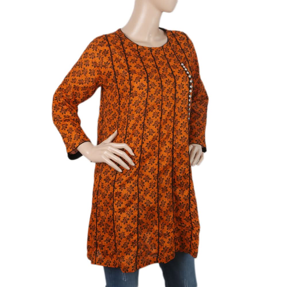 Women Printed Kurti - Orange, Women, Ready Kurtis, Chase Value, Chase Value