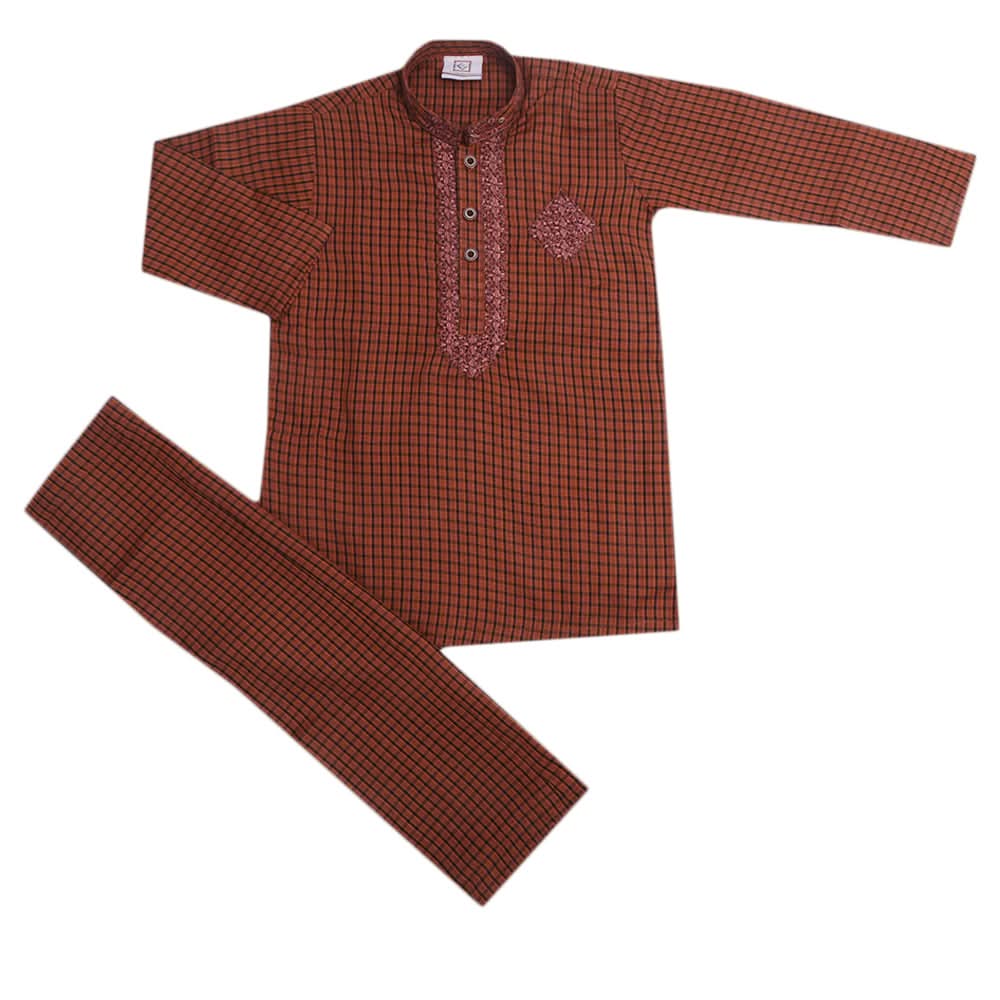 Boys Embroidered Shalwar Suit - Mustard, Kids, Boys Shalwar Kameez, Chase Value, Chase Value