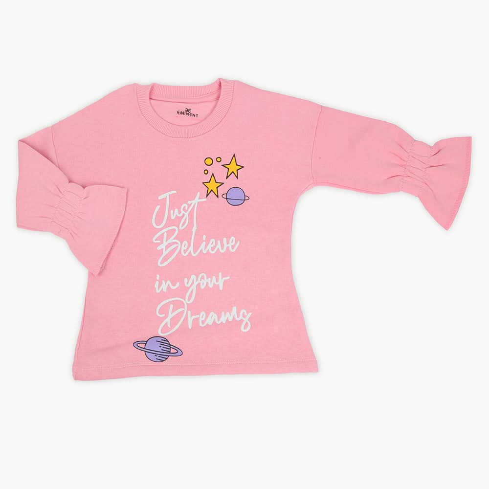 Eminent Girls Full Sleeves T-Shirt - Light Pink, Girls T-Shirts, Eminent, Chase Value
