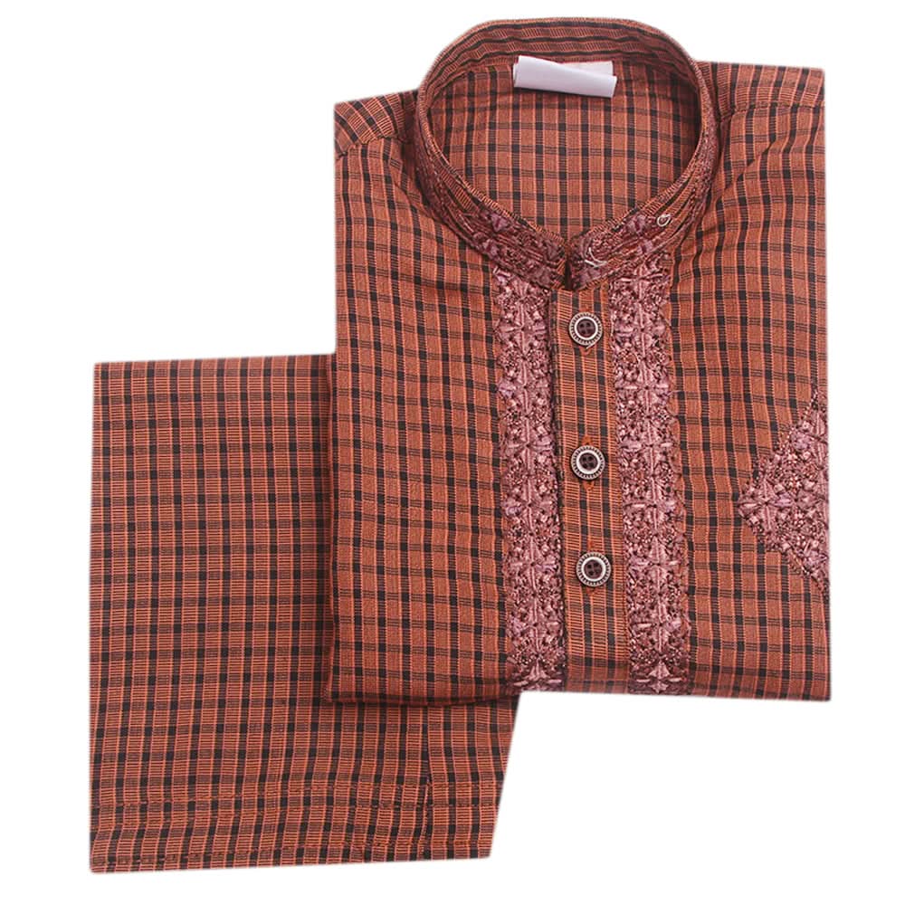Boys Embroidered Shalwar Suit - Mustard, Kids, Boys Shalwar Kameez, Chase Value, Chase Value