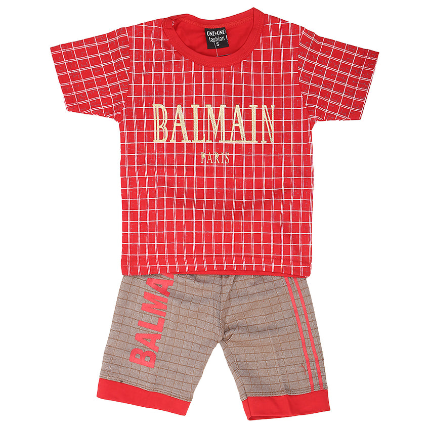 Boys Short Suit - Red, Kids, Boys Sets And Suits, Chase Value, Chase Value