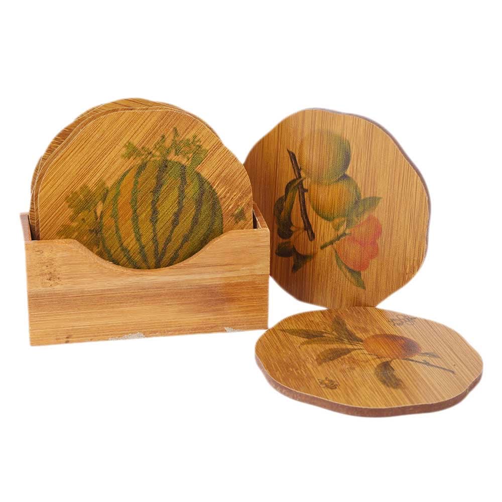 Natural Bamboo Coaster 6 Pcs Set - Camel, Home & Lifestyle, Kitchen Tools And Accessories, Chase Value, Chase Value