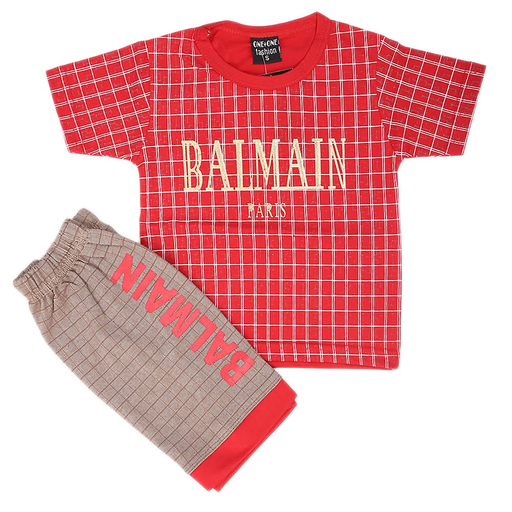 Boys Short Suit - Red, Kids, Boys Sets And Suits, Chase Value, Chase Value