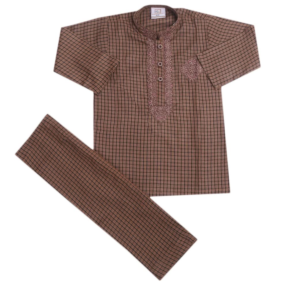 Boys Embroidered Shalwar Suit - Golden, Kids, Boys Shalwar Kameez, Chase Value, Chase Value
