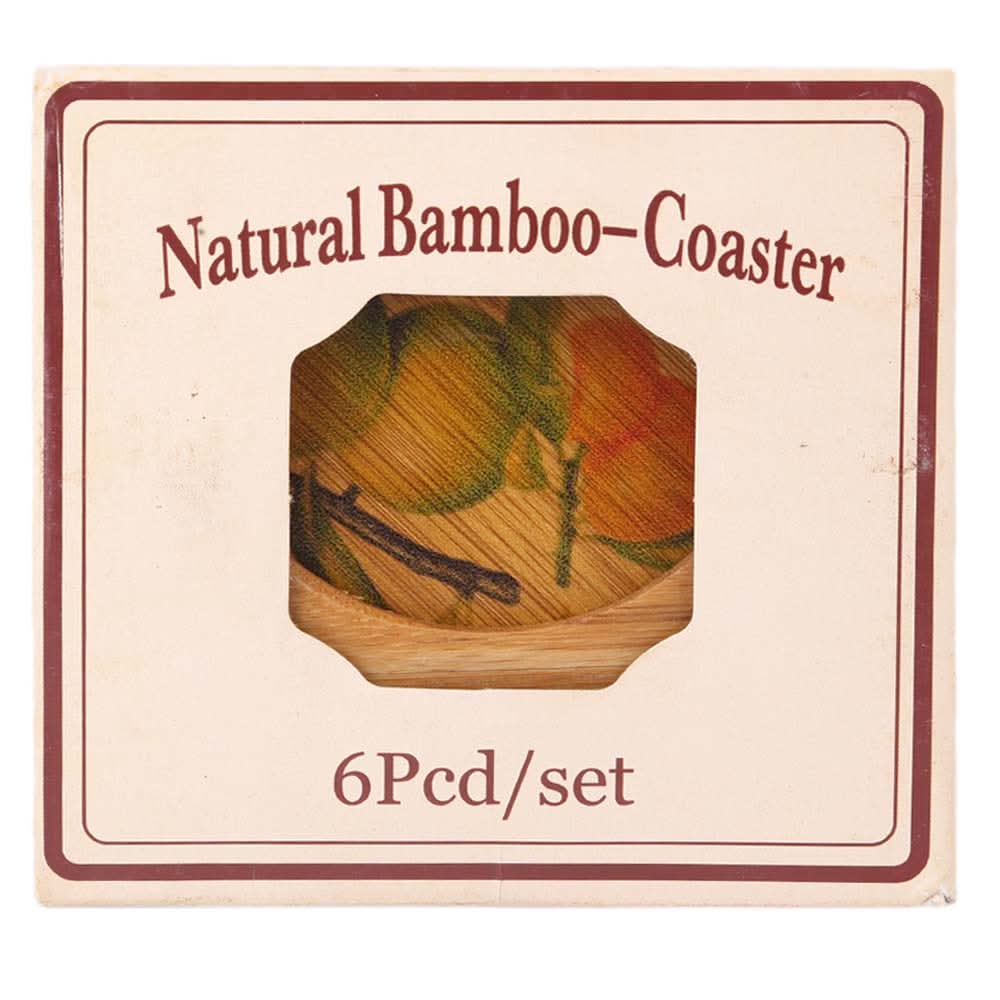 Natural Bamboo Coaster 6 Pcs Set - Camel, Home & Lifestyle, Kitchen Tools And Accessories, Chase Value, Chase Value