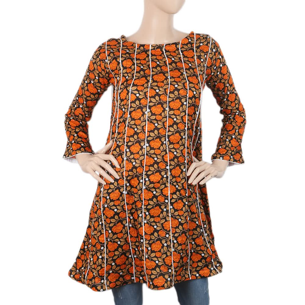 Women Printed Kurti - Orange, Women, Ready Kurtis, Chase Value, Chase Value