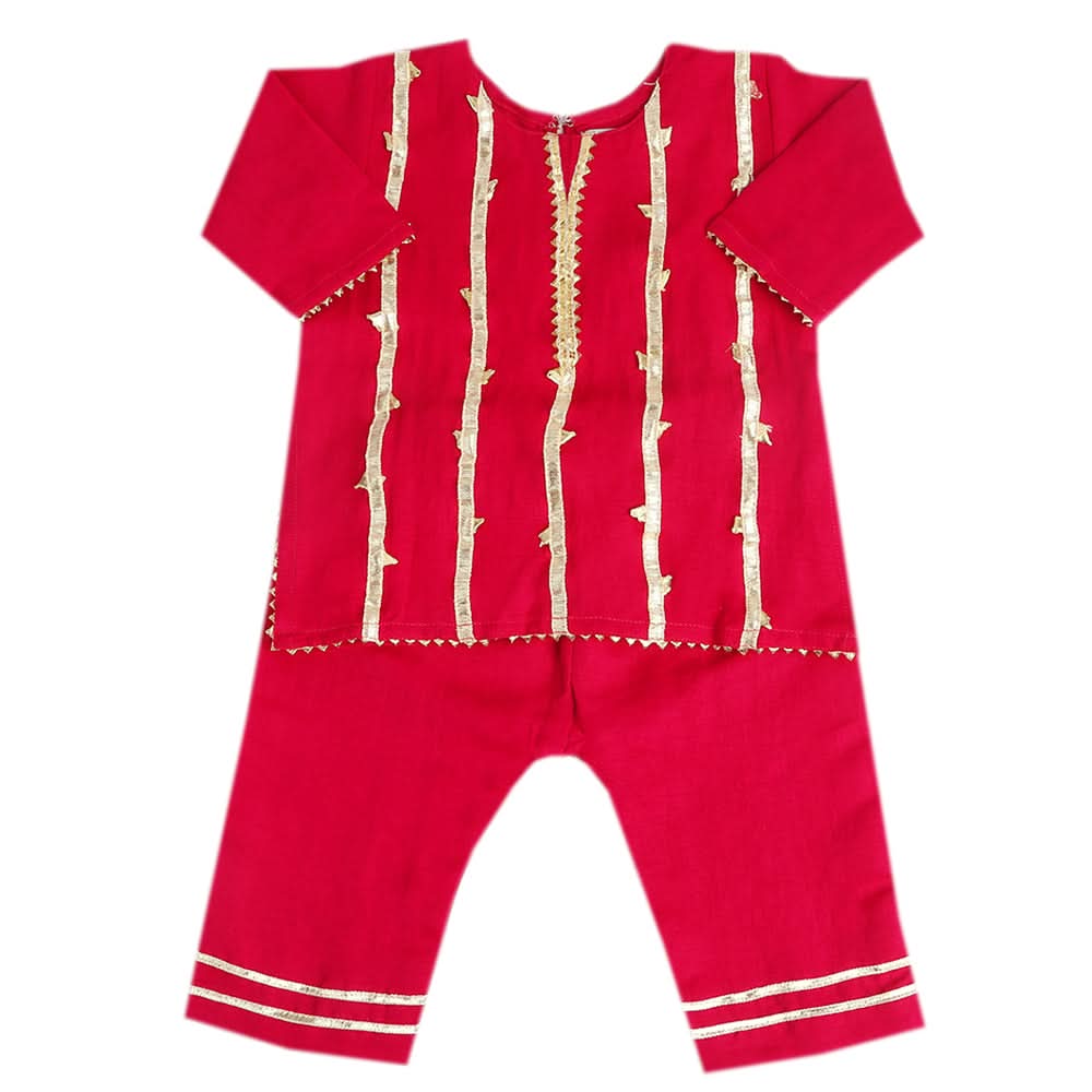 Newborn Girls Shalwar Suit - Dark Pink, Kids, Newborn Girls Sets And Suits, Chase Value, Chase Value