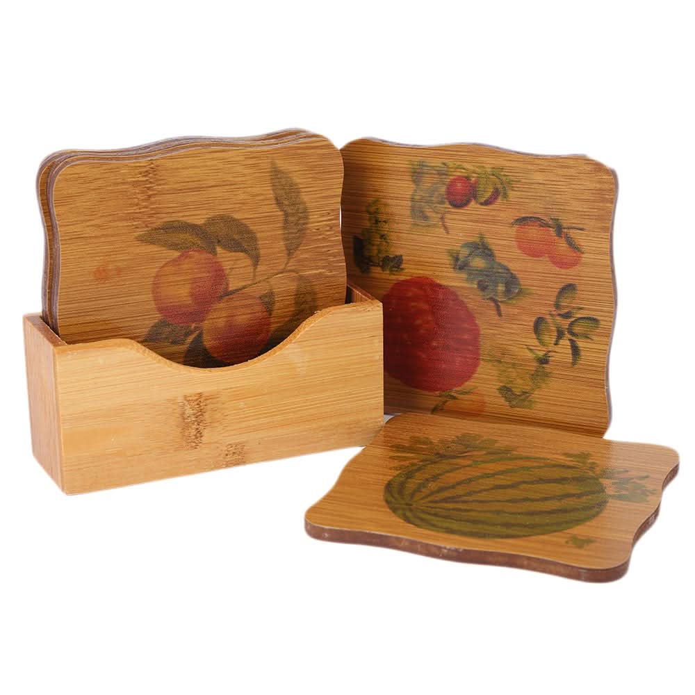 Natural Bamboo Coaster 6 Pcs Set - Camel, Home & Lifestyle, Kitchen Tools And Accessories, Chase Value, Chase Value