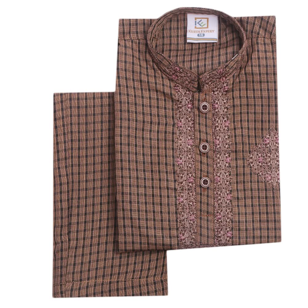 Boys Embroidered Shalwar Suit - Golden, Kids, Boys Shalwar Kameez, Chase Value, Chase Value