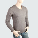 Men's V Neck Full Sleeves T-Shirt - Brown, Men, T-Shirts And Polos, Chase Value, Chase Value