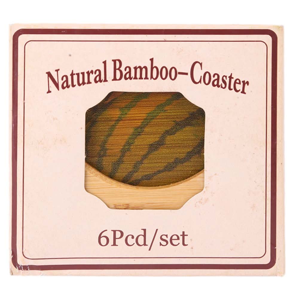 Natural Bamboo Coaster 6 Pcs Set - Camel, Home & Lifestyle, Kitchen Tools And Accessories, Chase Value, Chase Value
