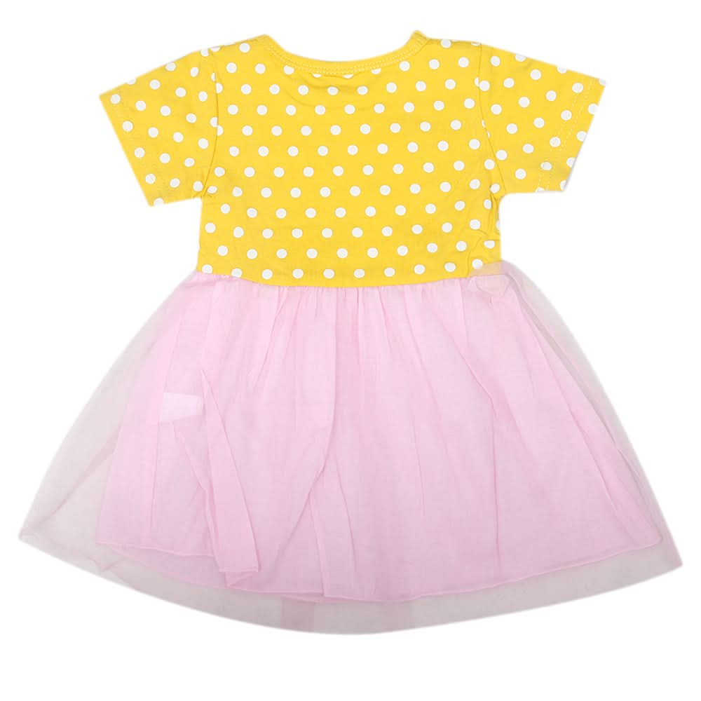 Newborn Girls Half Sleeves Frock - Mustard, Kids, Newborn Girls Frocks, Chase Value, Chase Value