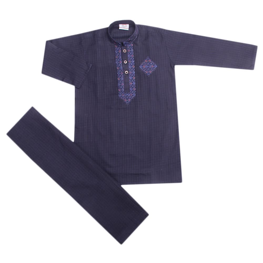 Boys Embroidered Shalwar Suit - Navy Blue, Kids, Boys Shalwar Kameez, Chase Value, Chase Value