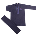 Boys Embroidered Shalwar Suit - Navy Blue, Kids, Boys Shalwar Kameez, Chase Value, Chase Value
