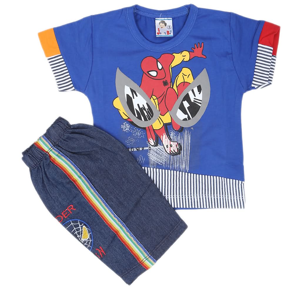 Newborn Boys Half Sleeves Suit - Royal Blue, Kids, NB Boys Sets And Suits, Chase Value, Chase Value