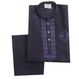 Boys Embroidered Shalwar Suit - Navy Blue, Kids, Boys Shalwar Kameez, Chase Value, Chase Value