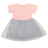 Newborn Girls Half Sleeves Frock - Peach, Kids, Newborn Girls Frocks, Chase Value, Chase Value