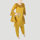 Women's Fancy 03 Pcs Suit - Mustard, Women, Shalwar Suits, Chase Value, Chase Value
