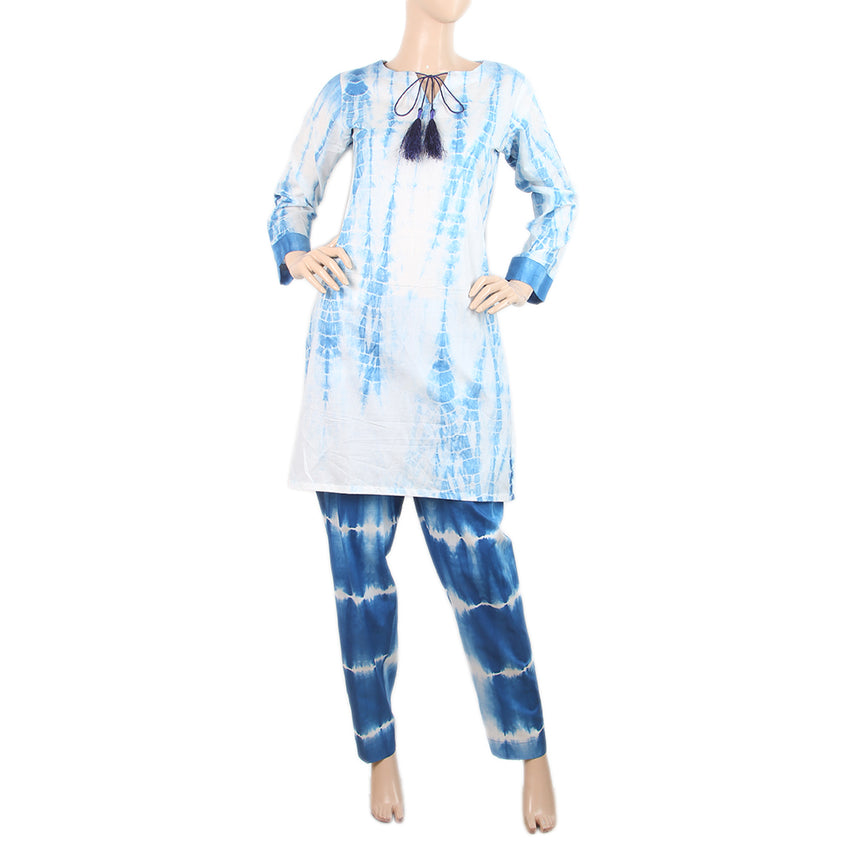 Women's Tie & Dye 02 Pcs Suit - Blue, Women, Shalwar Suits, Chase Value, Chase Value