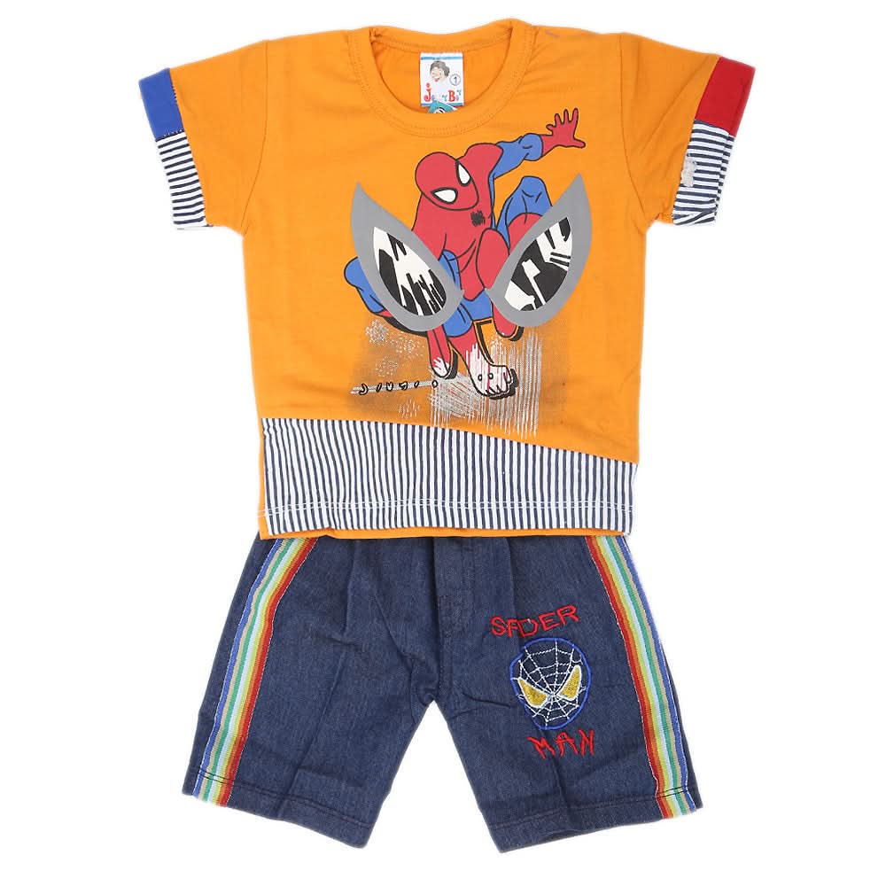 Newborn Boys Half Sleeves Suit - Yellow, Kids, NB Boys Sets And Suits, Chase Value, Chase Value