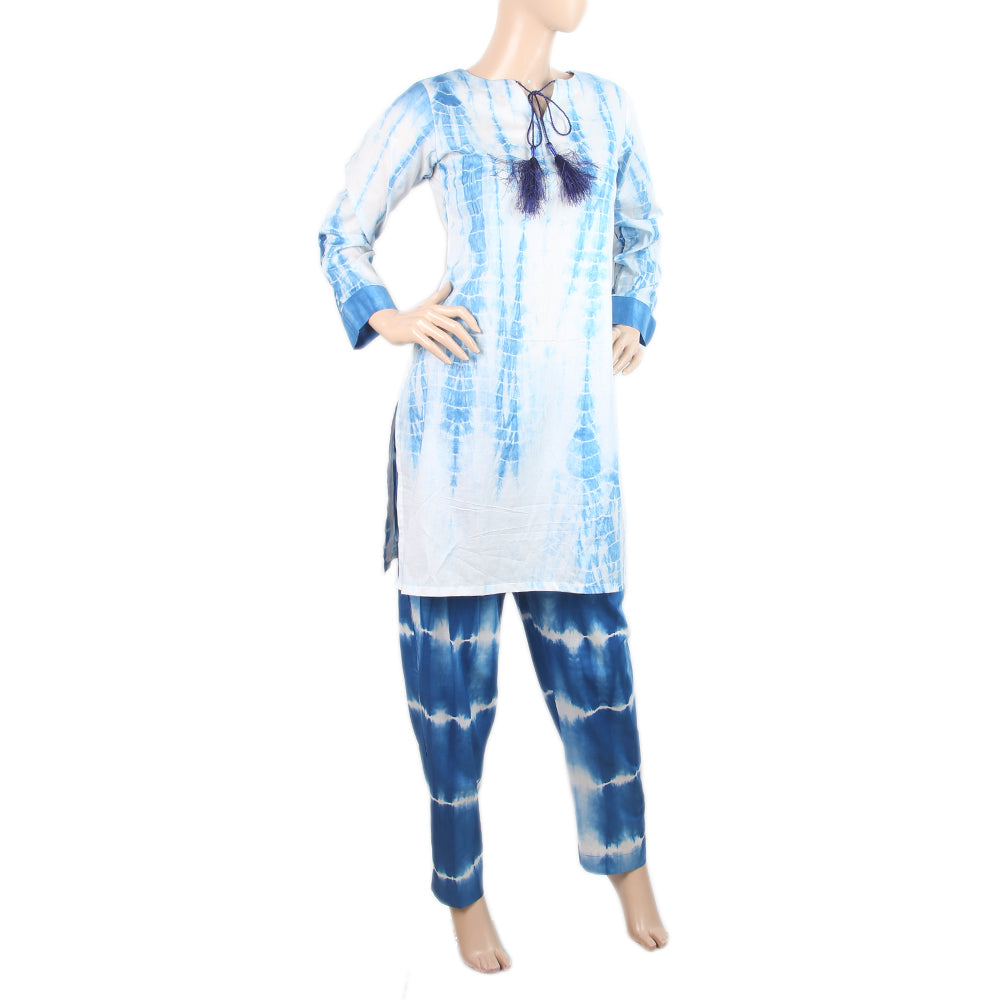 Women's Tie & Dye 02 Pcs Suit - Blue, Women, Shalwar Suits, Chase Value, Chase Value