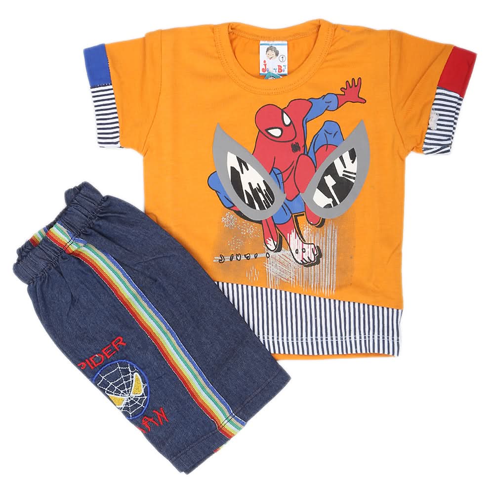 Newborn Boys Half Sleeves Suit - Yellow, Kids, NB Boys Sets And Suits, Chase Value, Chase Value