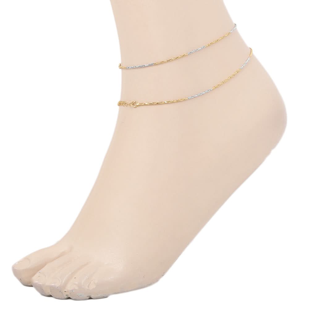 Women's Anklet - Golden & Silver, Women, Foot Jewellery, Chase Value, Chase Value