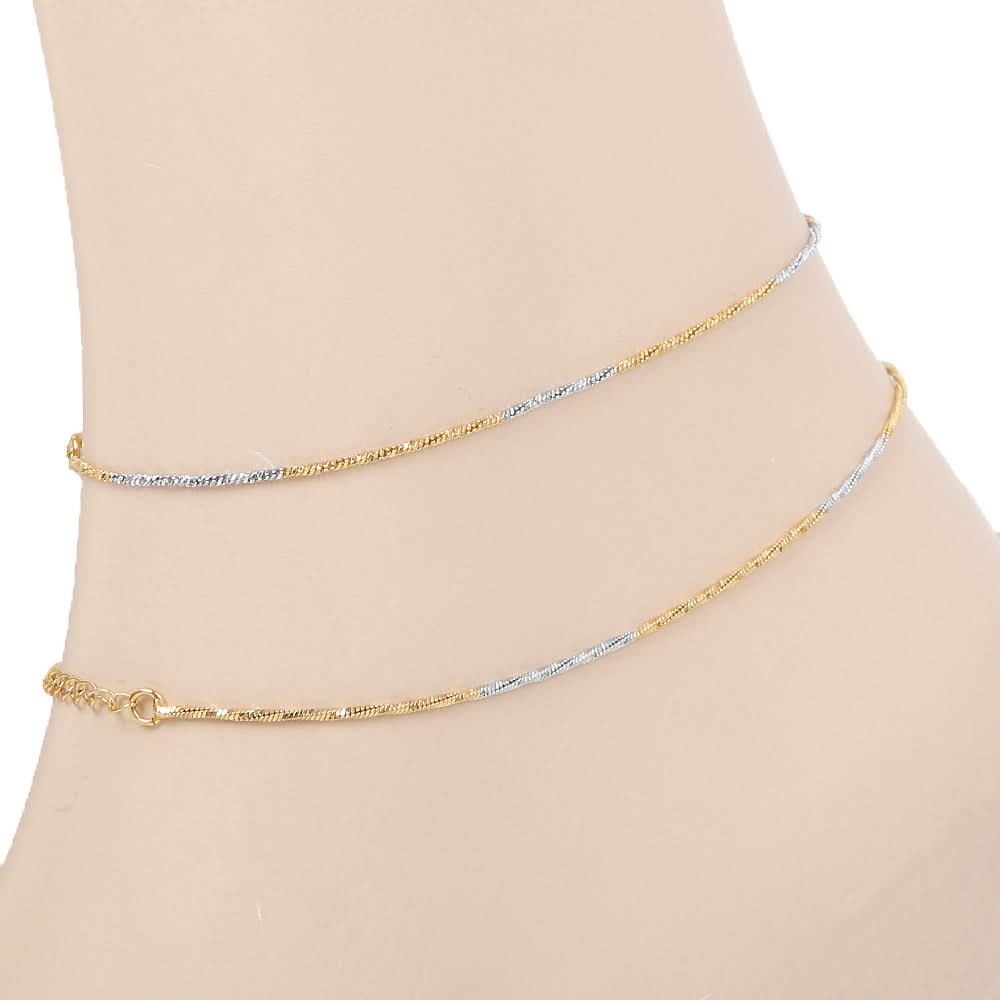 Women's Anklet - Golden & Silver, Women, Foot Jewellery, Chase Value, Chase Value