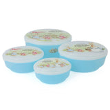 Rabbit Lunch Box 4 Pcs Set - Blue, Home & Lifestyle, Storage Boxes, Chase Value, Chase Value