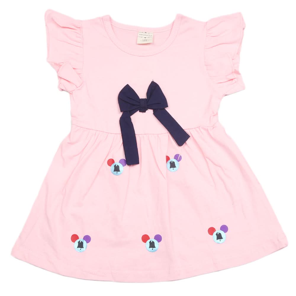 Newborn Girls Half Sleeves Frock - Pink, Kids, Newborn Girls Frocks, Chase Value, Chase Value