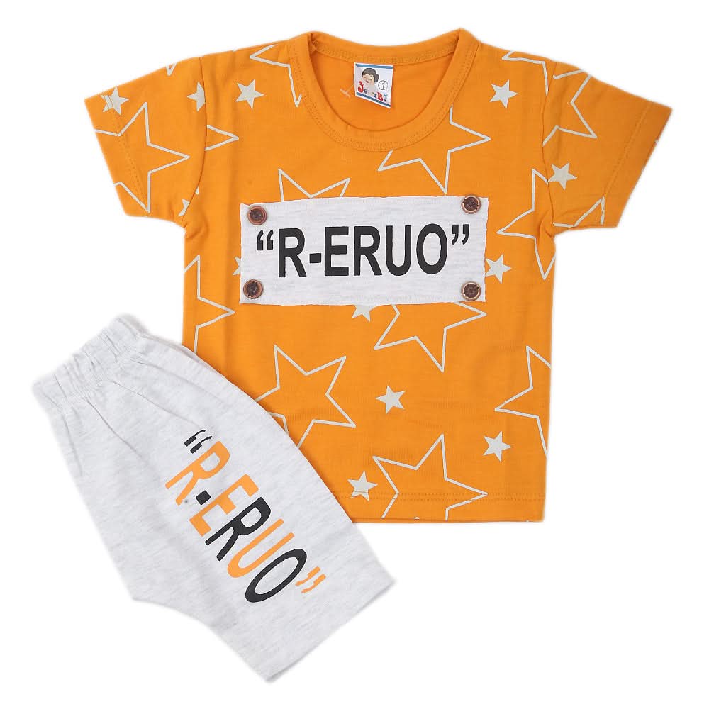 Newborn Boys Half Sleeves Suit - Yellow, Kids, NB Boys Sets And Suits, Chase Value, Chase Value