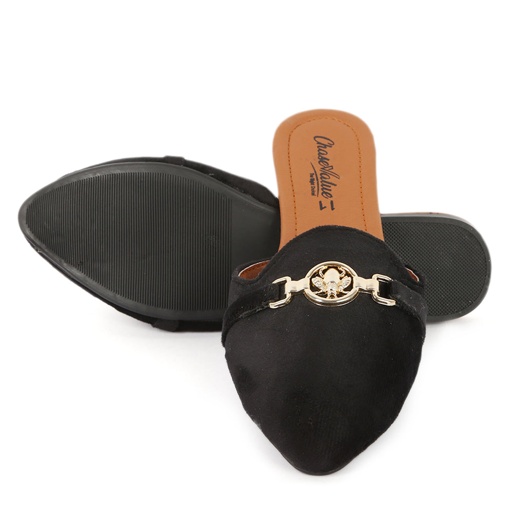 Women's Backless Slipper - Black, Women, Slippers, Chase Value, Chase Value