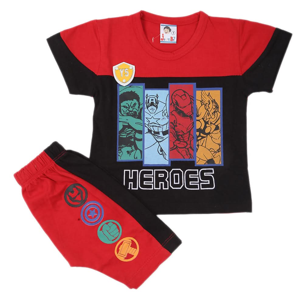 Newborn Boys Half Sleeves Suit - Red, Kids, NB Boys Sets And Suits, Chase Value, Chase Value